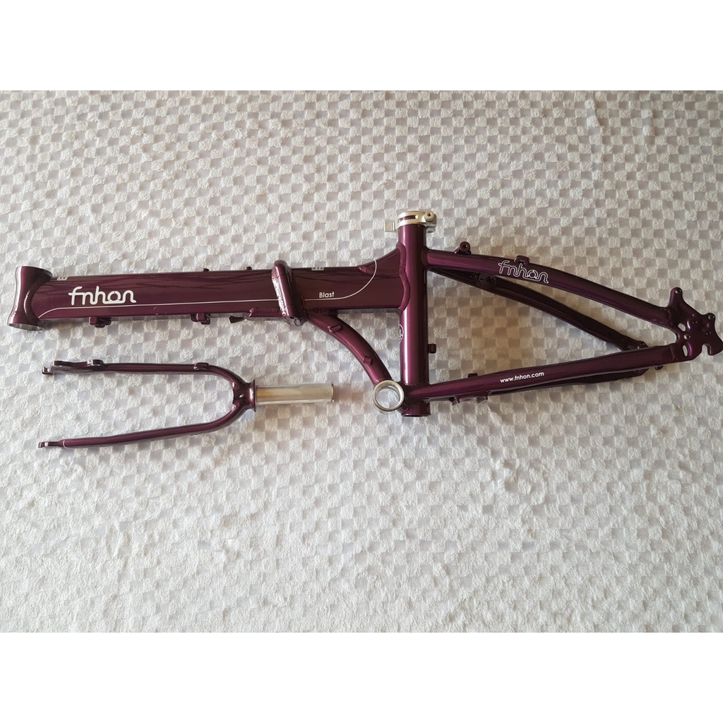 Frame Fork Fnhon Blast Discbrake 20 22 inch Warna Ungu Purple