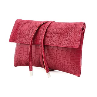 Dompet Motte Skin Snake Zipper Maroon Croco Clutch Beauty 