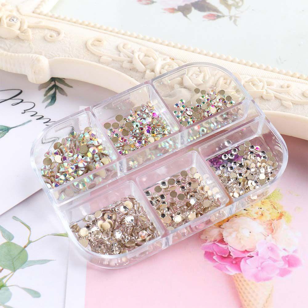 AUGUSTINA Agustina Nail Art Rhinestones Akrilik Berlian Tidak Teratur Manik-Manik Datar Kembali Perhiasan Kristal DIY Dekorasi Nail Art