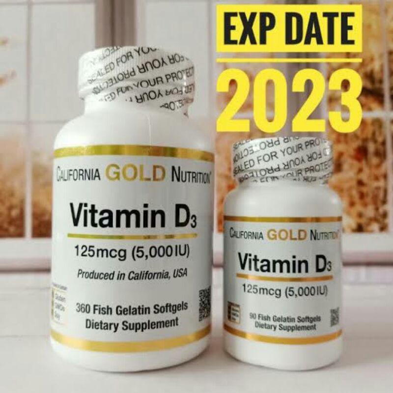 Vitamin D3 Vit D-3 5000IU 90 Softgels California Gold Nutrition Ori USA Vit D3 5000 iu