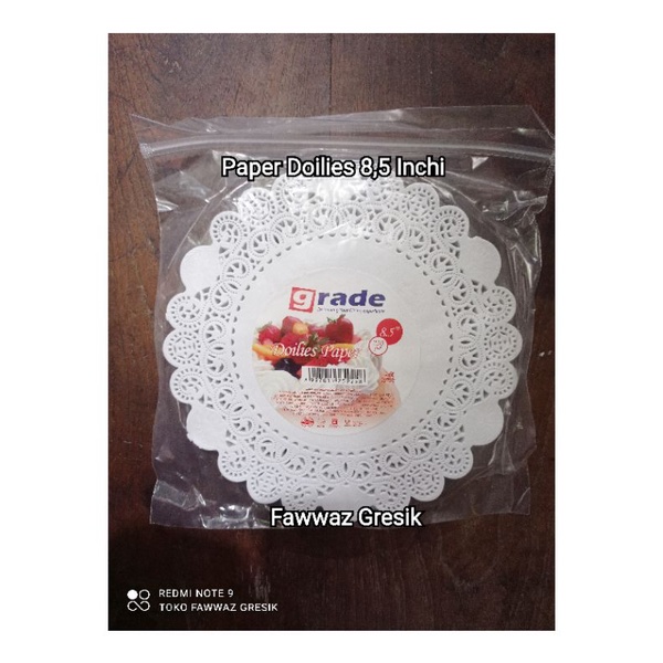 Doilies paper 8.5” kertas alas kue doyleys doilis - kertas renda kue - Round Alas renda cantik