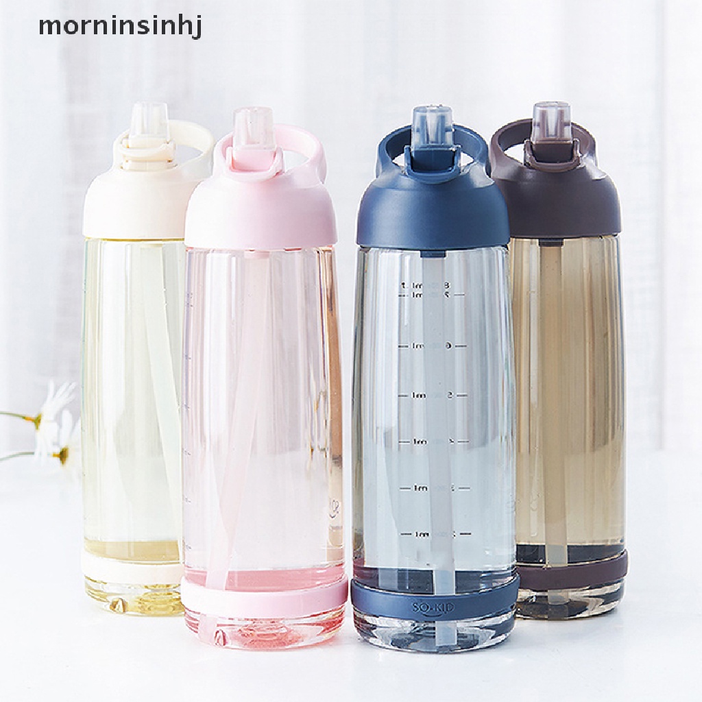 Mornin Botol Minum 1000ml Bpa Free Ramah Lingkungan Dengan Sedotan Untuk Olahraga Outdoor / Hiking