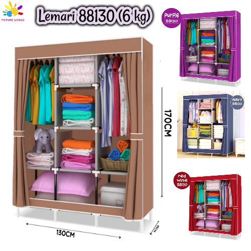 Lemari Kain Portable Lemari Kain Serbaguna Murah Mudah Di Rakit Ukuran Besar