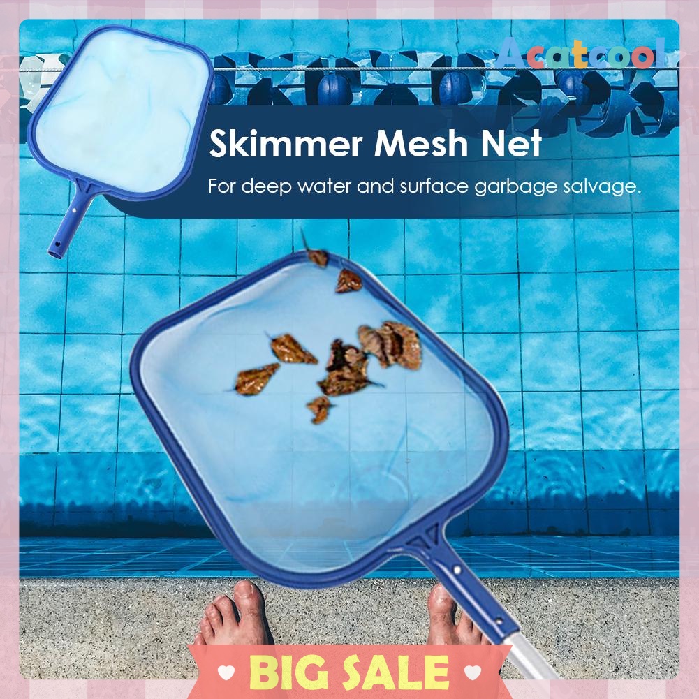 Fish Pond Skimmer Net Swimming Pool Cleaning Leaf Skimmer Mesh Frame Net