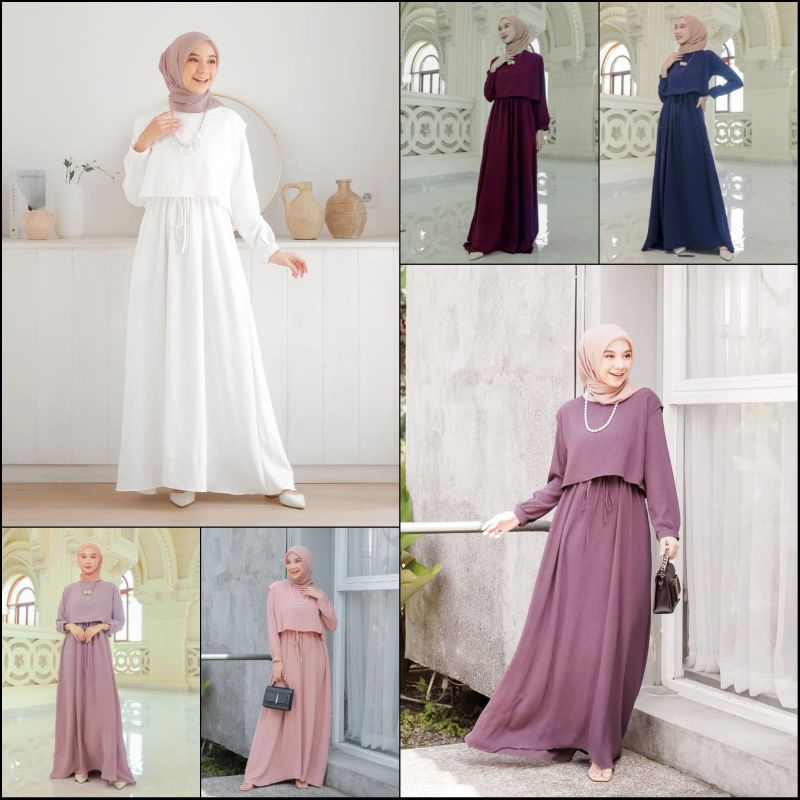 Maryam Dress / Dress rayon crinkle / Dress with vest / Dress busui friendly / Dress polos fit to XXL
