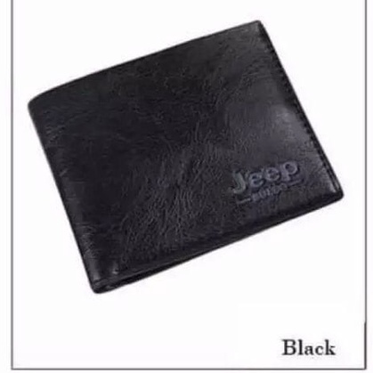 DOMP001 Dompet pria pendek JEEP kualitas Premium harga Murah Import-HITAM