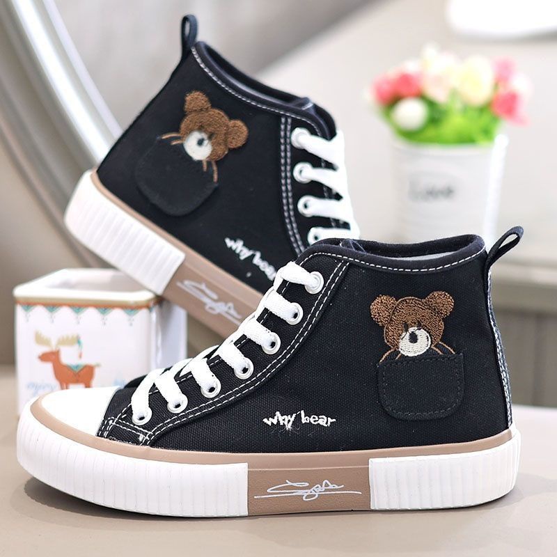 SEPATU ANAK REMAJA PEREMPUAN WANITA CEWEK SMP SMA MOTIF BEAR / SEPATU SPATU  KICKER REMAJA ABG SMP S