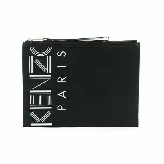 Kenzo Logo A4 Clutch Bag in Black Original