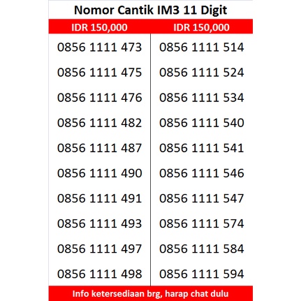 0856 111 xxxx | NOMOR CANTIK IM3 11 DIGIT (3/5)