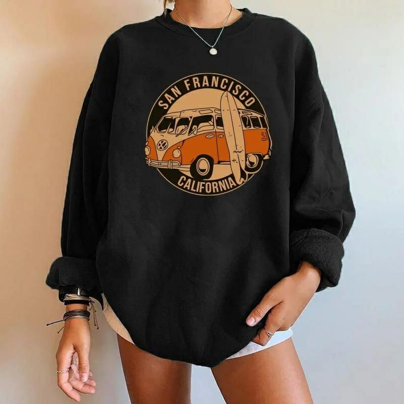 VW San Francisco Oversize Sweater Oblong Sweater Wanita Jumper