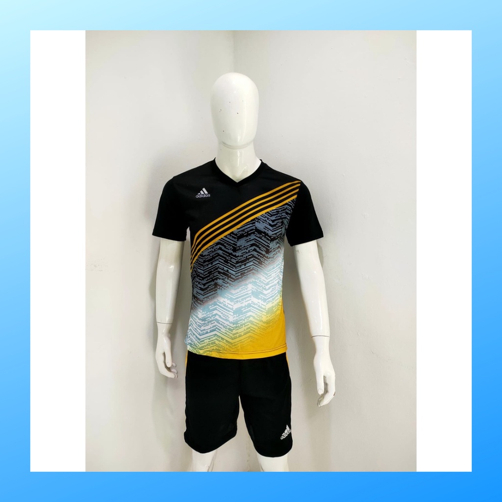 jersey futsal pria kaos sepak bola baju dan celana setelan wanita dewasa t-shirt outfit seragam jarsey kostum olahraga pakaian apparel print sport jersy soccer casual jersi suit AD167 gold