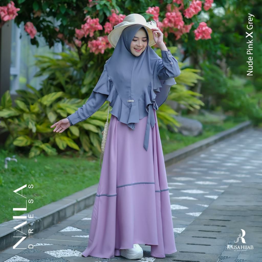 SET GAMIS DRESS NAILA BY RAISA HIJAB