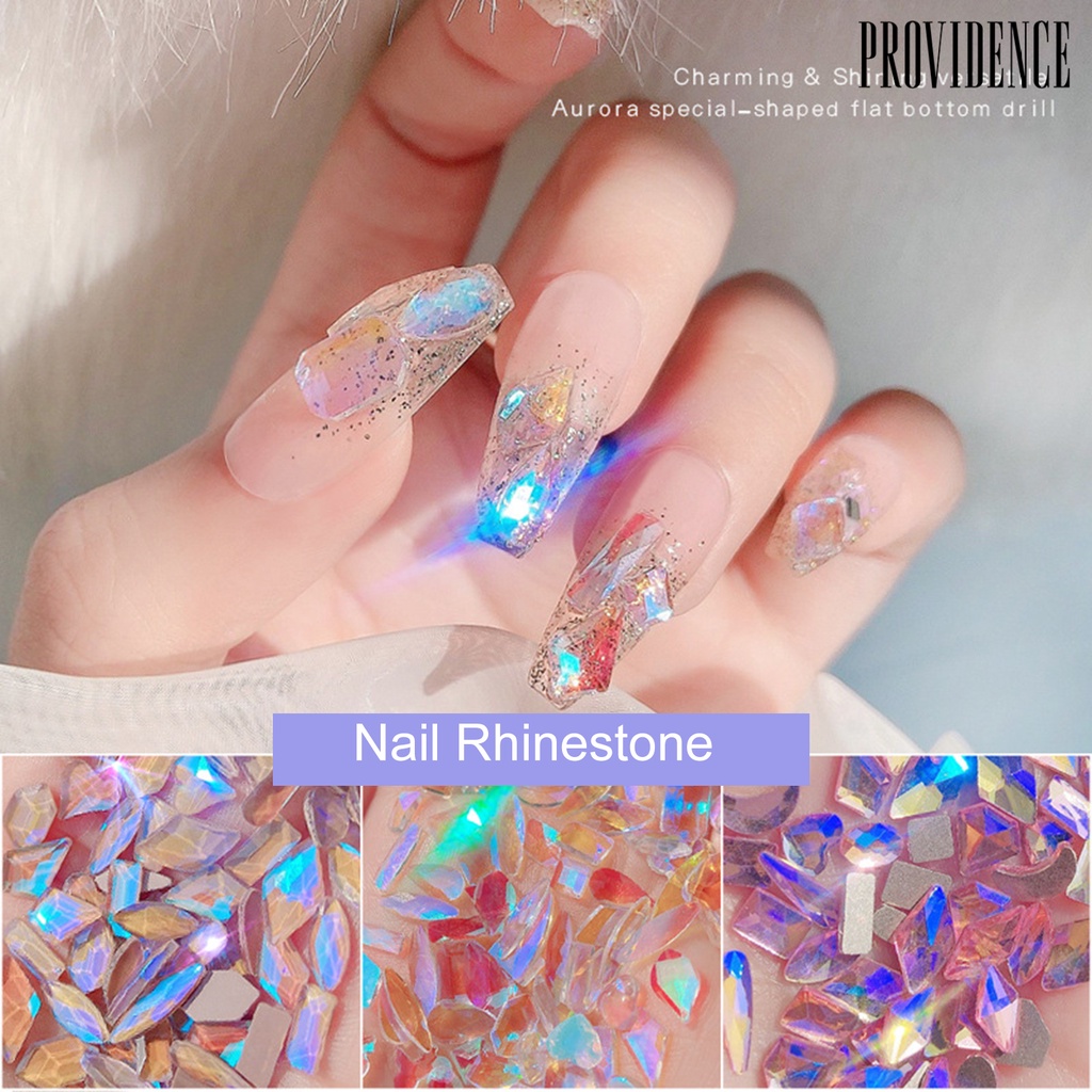 Providence 100pcs / Set Batu Berlian Imitasi Bentuk Asimetris 3d Untuk Dekorasi Nail Art / Manicure Diy