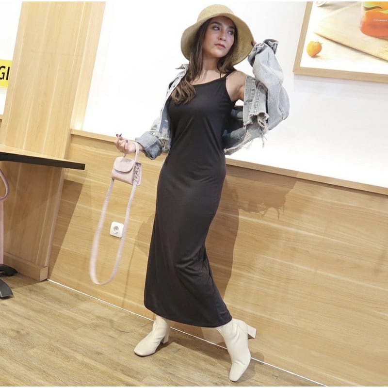 BEFAST - ZFS OOTD Dress YUJU / DIFFIA INNER LONG DRESS / Dress Long Wanita / Dress Casual Wanita / Dress Kekinian 2021 / Dress Polos / Dress Panjang / Dress Formal / Dress Terlaris / Dress Trendy