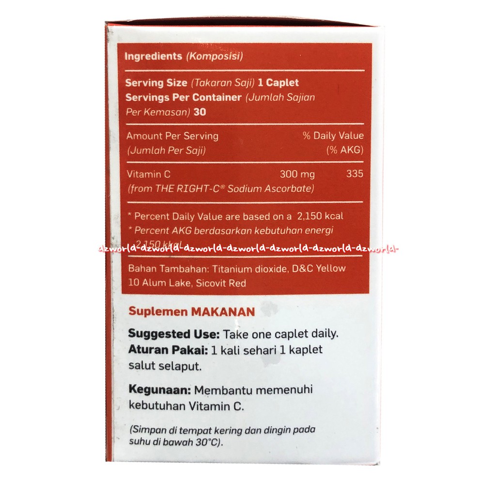 Nutri-Biotech The Right C Supplemen Makanan 300mg 30 kaplet