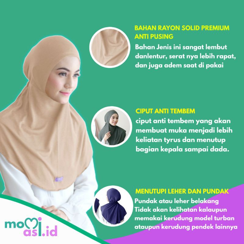 Momiasi - Inner Hijab Antem Ciput Daleman Hijab Inner Ninja Mocca