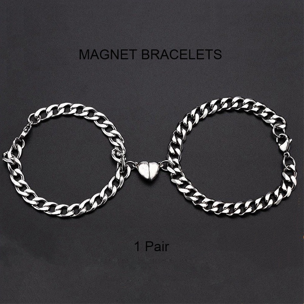 【COD Tangding】2pcs / set Gelang Magnet Desain Hati Untuk Pasangan