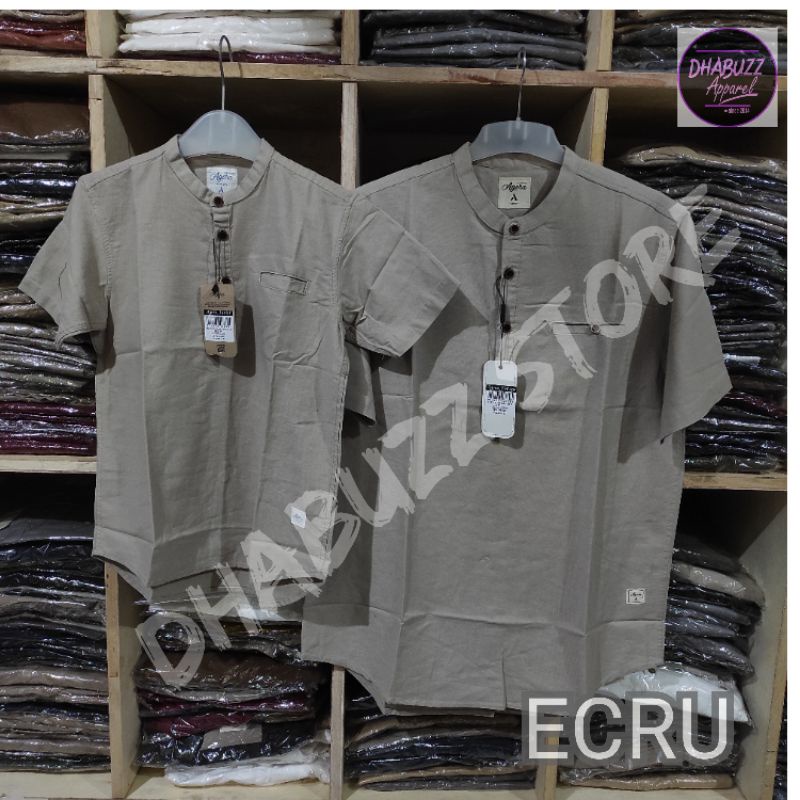 BAJU KURTA KEMEJA KOKO KEMKO PASANGAN COUPLE ANAK AYAH KATUN ORIGINAL TERBARU LENGAN PENDEK AGERA 2