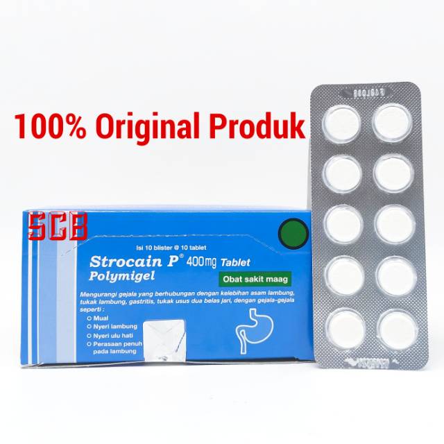 Strocain P 400mg -Obat Sakit Maag -Perstrip Isi 10 Tablet