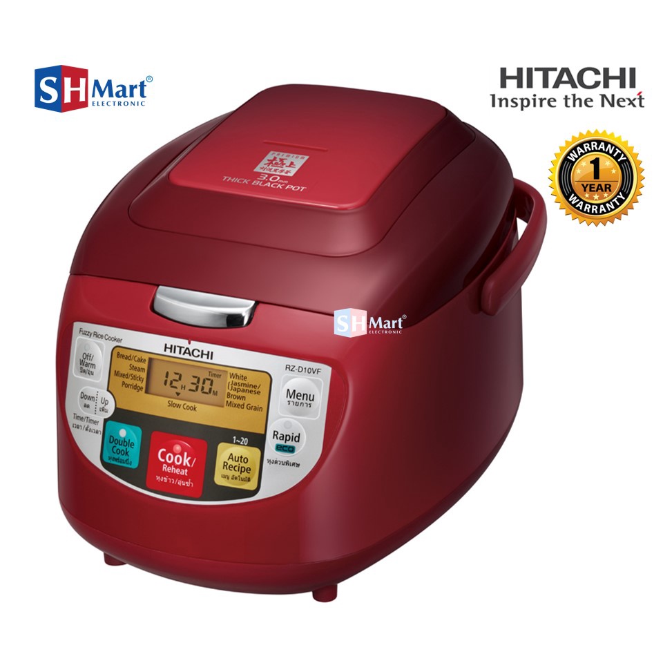 Rice Cooker Hitachi RZ-D10VFY Dark Red/Off Black RZD10VFY 1.0 L MEDAN