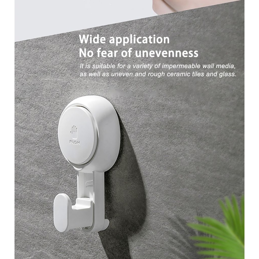 Move the powerful vacuum sucker hook freely to perforate the bathroom seamless wall bathroom towel hook behind the door OW