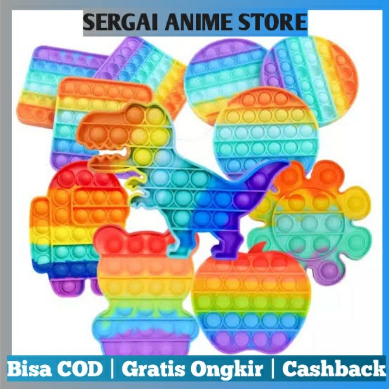 Pop It Sugus Terlengkap | Popit Sugus Astronot Round Unicorn Square Love-2