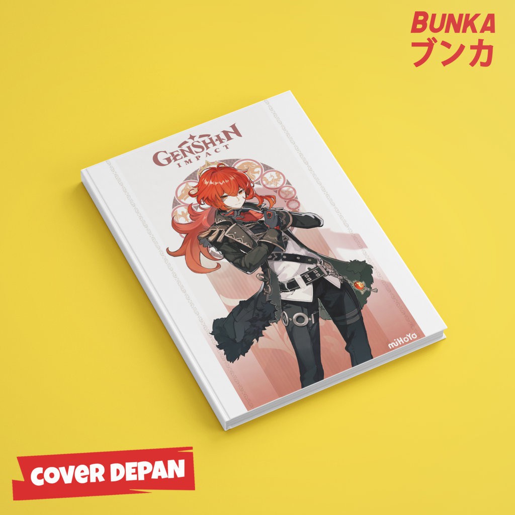 

Notebook Game Genshin Impact Diluc Hardcover A5 Buku Tulis Catatan Note Agenda Planner