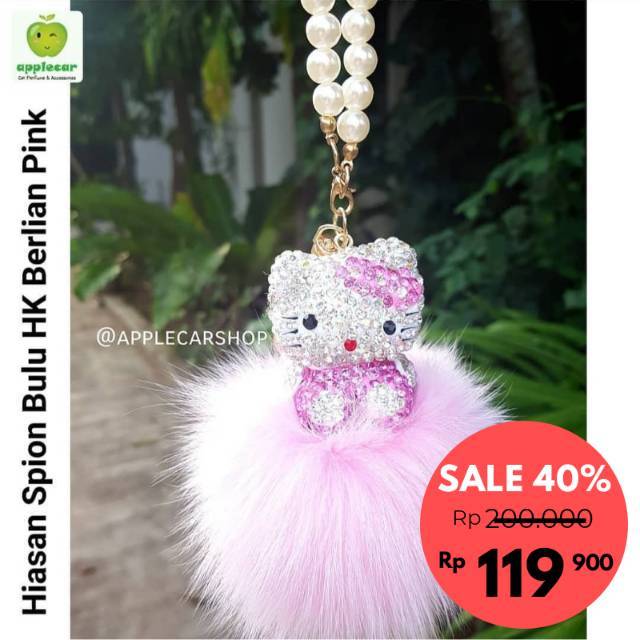 Hiasan Spion Gantungan Spion HK Bulu Berlian Tali Mutiara 3 Warna