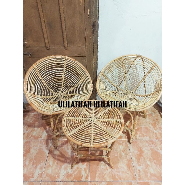 Set kursi teras rotan keong murah / kursi rotan /  teras / kursi taman