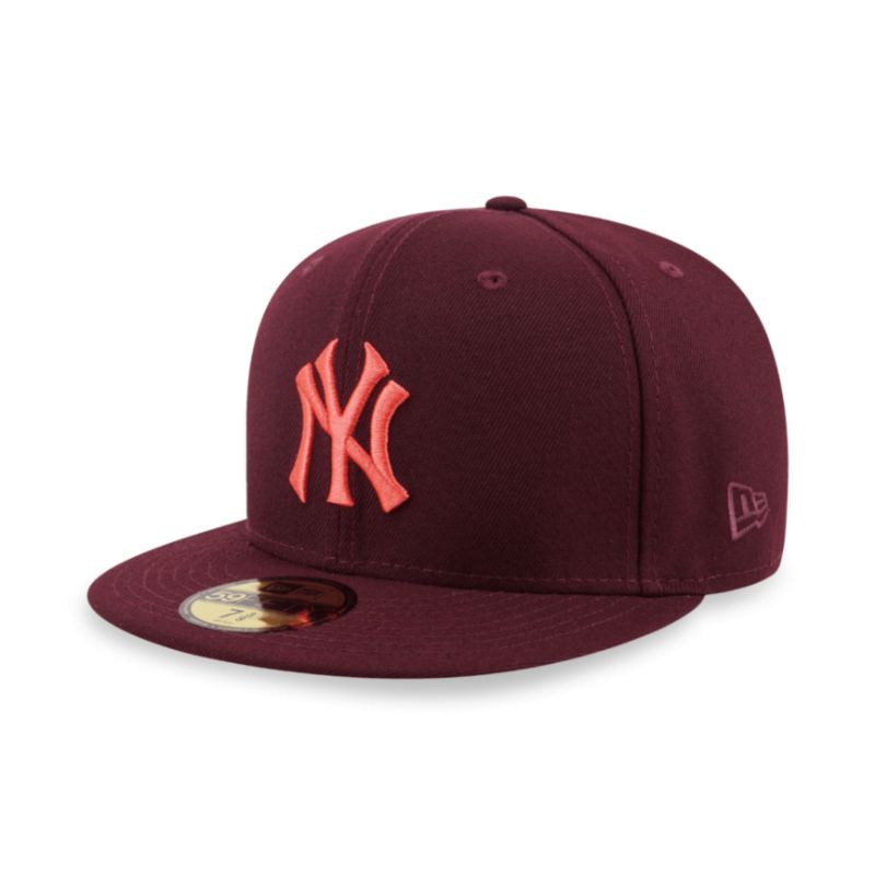 Topi New Era Cap New York Yankees Cooperstown Sweathearts Maroon 59Fifty Fitted Hat Original