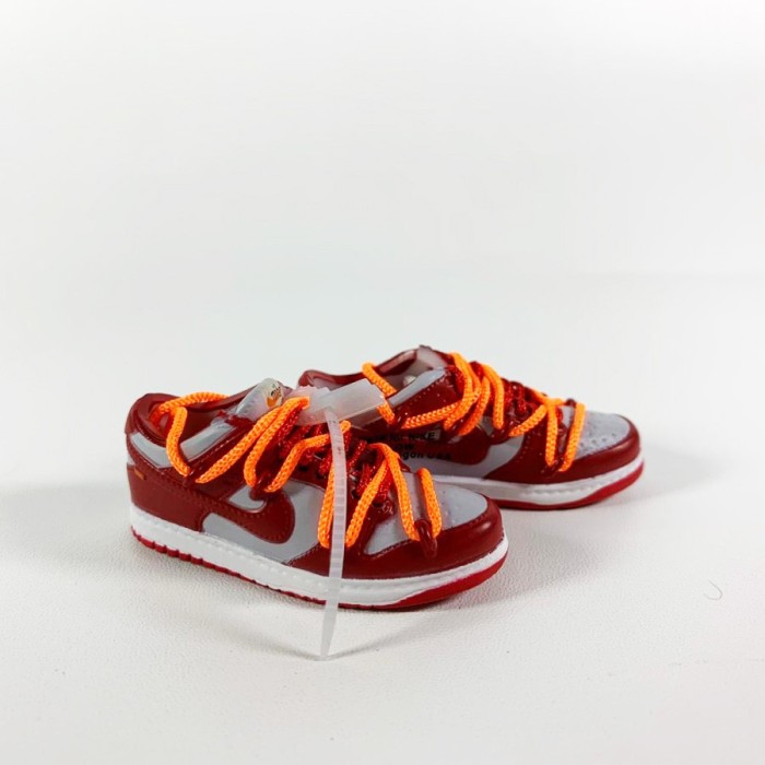 SB DUNK LOW OFF-WHITE UNIVERSITY RED 3D SNEAKERS KEYCHAIN MINIATUR