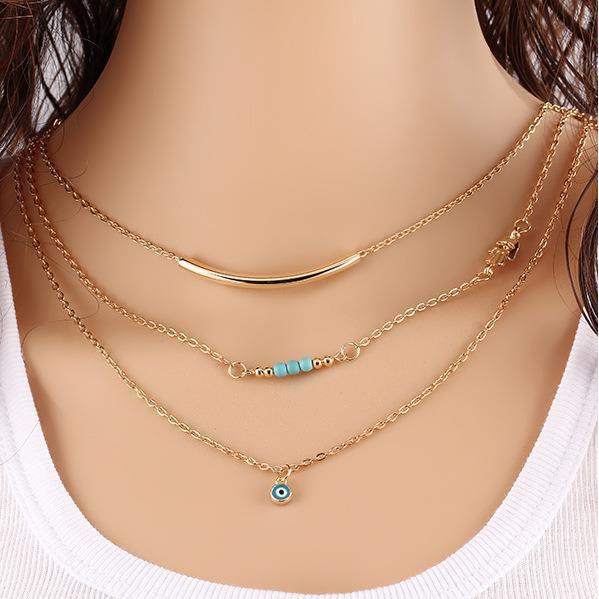 ✿AYN✿ Kalung Tingkat Biru FA33 Accessories Wanita