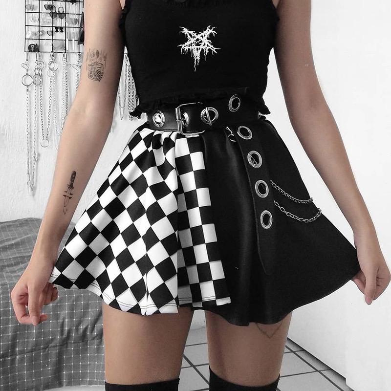 [Goth] Sexy Gothic Plaid Mini Skirt 8593 (S/M/L)