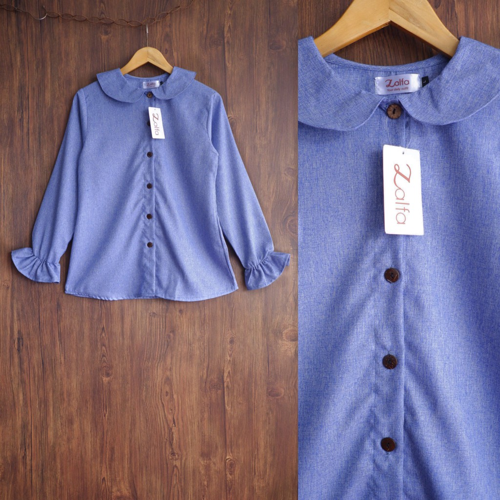 BLOUSE MEDINA by ZALFA OUTFIT / blouse wanita murah / blouse kekinian-Denim