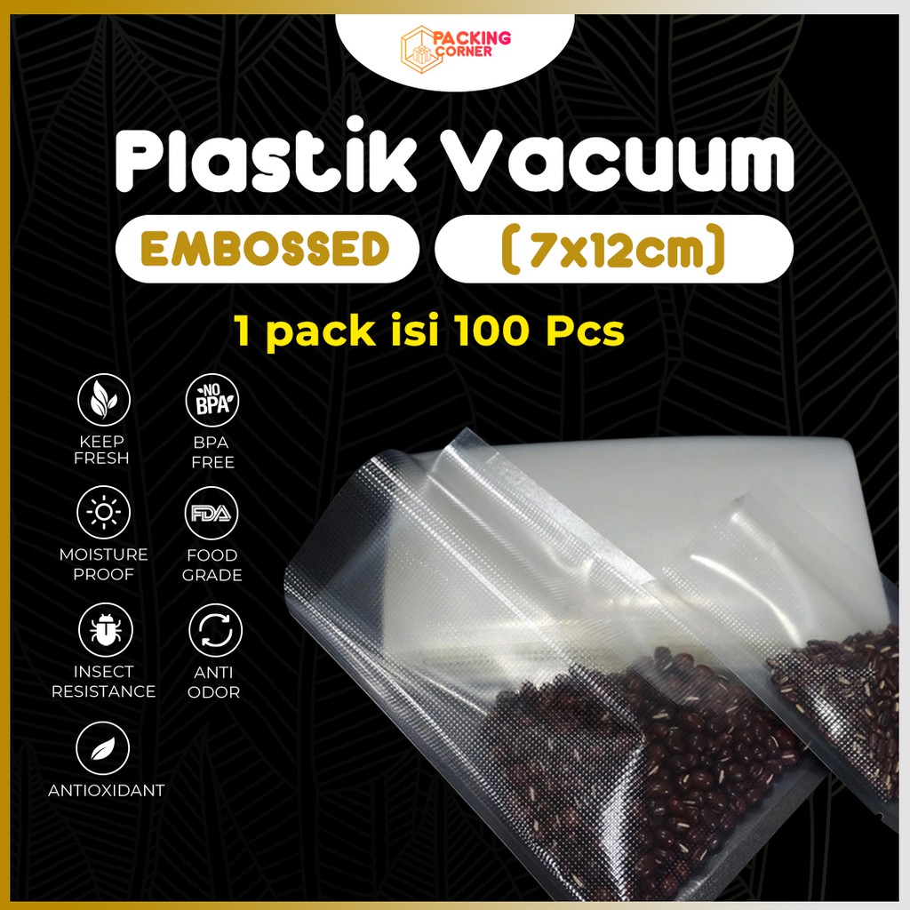 

Plastik Vacum Sealer 7X12 cm EMBOSS Plastic Vacuum Bag 7 x 12 cm Vakum Kantong Kemasan EMBOSSED Makanan Frozen Food