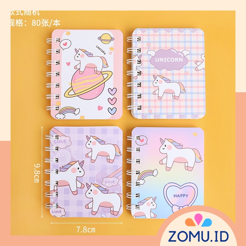

Notebook A7 Unicorn Coil Book Rainbow Spiral Ring Buku Catatan Mini Kuda Poni Pelangi Lucu Unik Murah