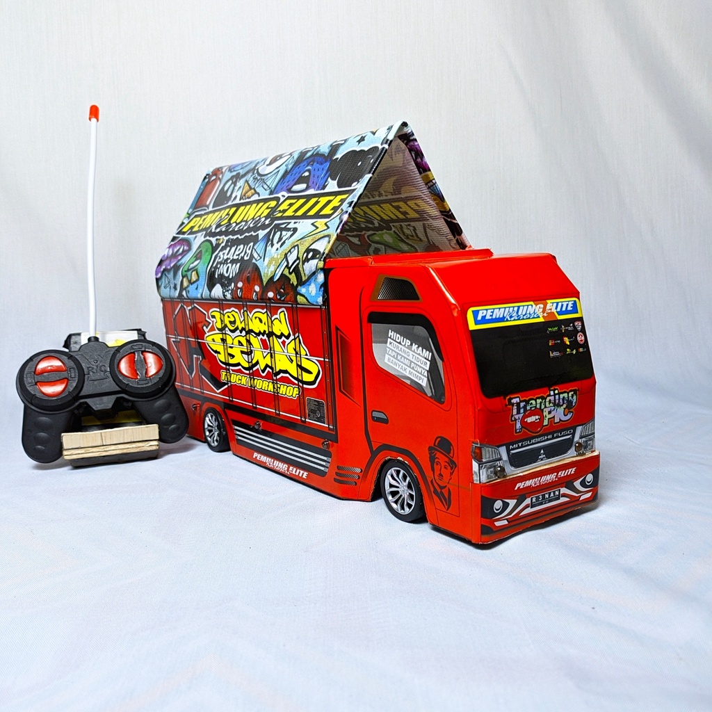 miniatur truk oleng remot control full lampu BEN10