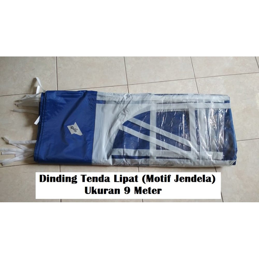Terpal Dinding Tenda Mika Motif Jendela 9 Meter Untuk Tenda Lipat 3x3