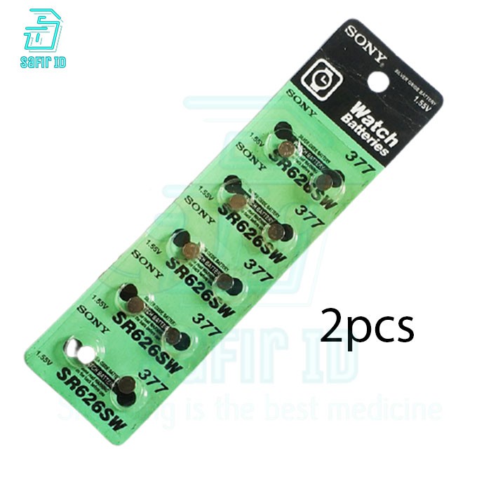 Baterai Jam Tangan Sony SR626SW 377 1.55V All For Watch Isi 2 PCS