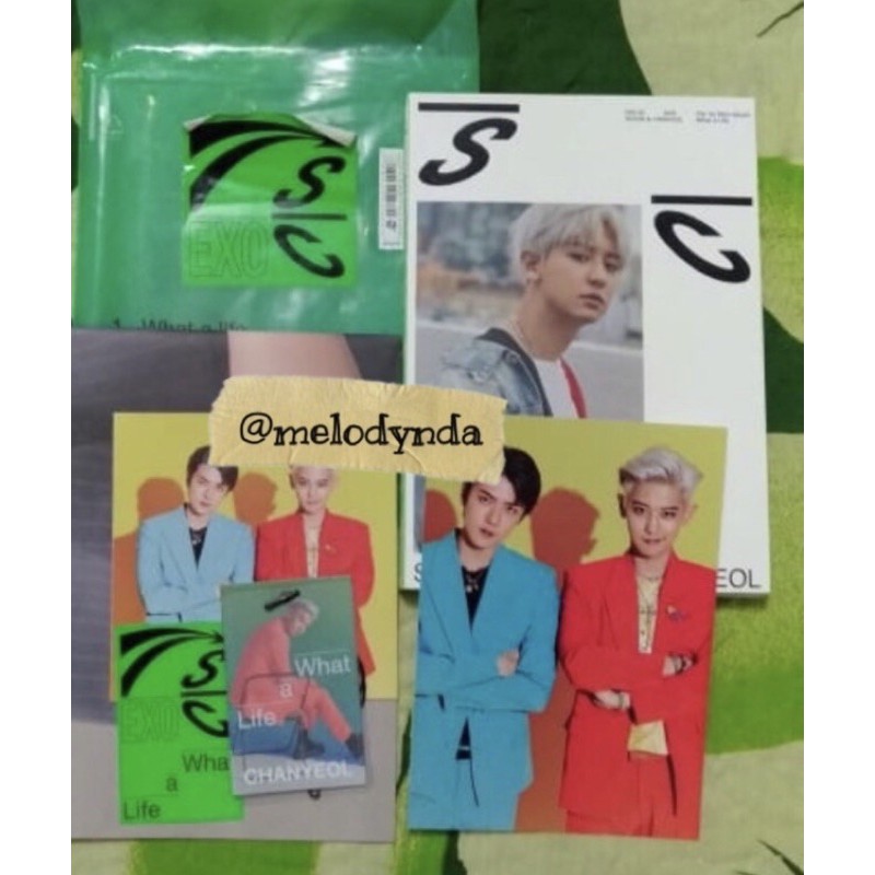 OFFICIAL ALBUM EXO-SC SEHUN CHANYEOL WHAT A LIFE GREEN VERSION FULLSET NO PC