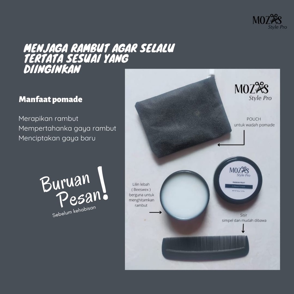 Perrawatan rambut-minyak rambut pria-pomade rambut-Pomade oilbased sisirPomade perawatan pria perawa