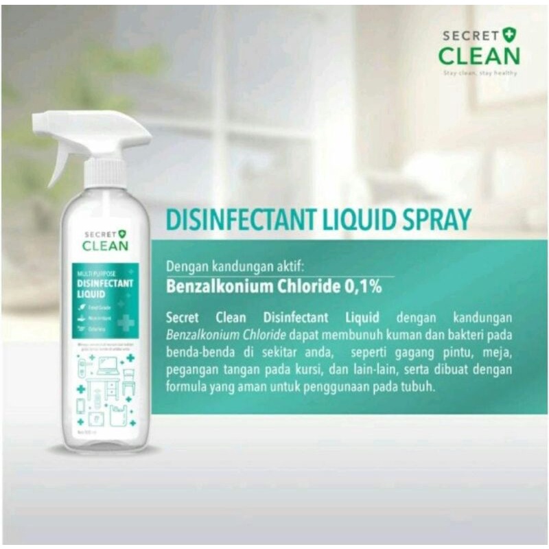 Jual Secret Clean Disinfectant Liquid Food Grade 500ml | Shopee Indonesia