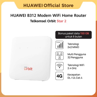 HUAWEI B312 Modem Wifi Home Router 4G Telkomsel Orbit Star 2 (Free Kuota 150GB）