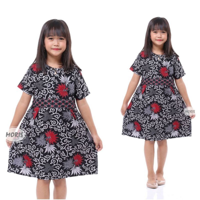 Dress batik Anak usia 2 sampai 10 Tahun - Motif batik bervariasi - batik Anak Harga murah