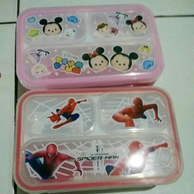 Lunch Box Sekat 2 Stainless Anti Tumpah Karakter 9003
