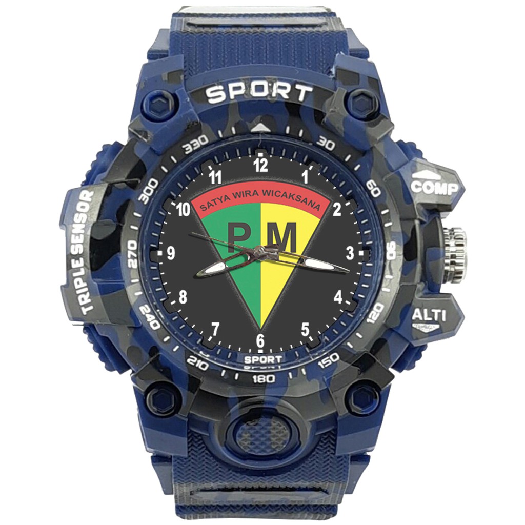 {Istimewa} Jam Tangan PM - POLISI MILITER 4 Biru Army Water Resistant