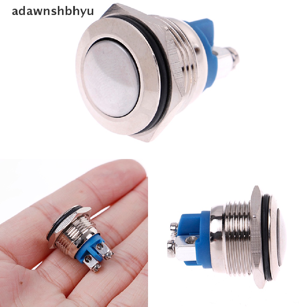 Adawnshbhyu 1Pc 16mm Tahan Air momentary metal push button switch Saklar Bulat