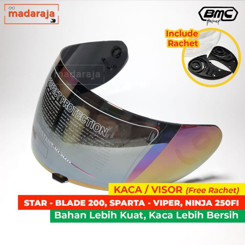 Kaca helm/ visor helm full face BMC Blade 200 star MDS sparta TRX standar Honda (gratis rachet helm)