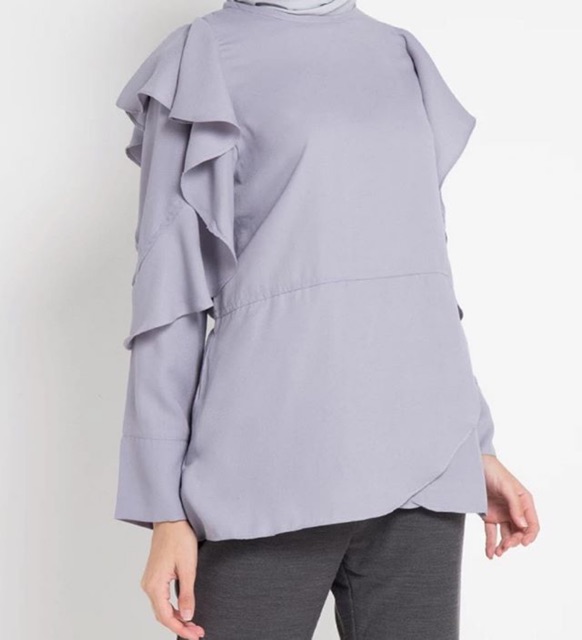 Hazelnut Abriana Top Blouse Wanita Hijab
