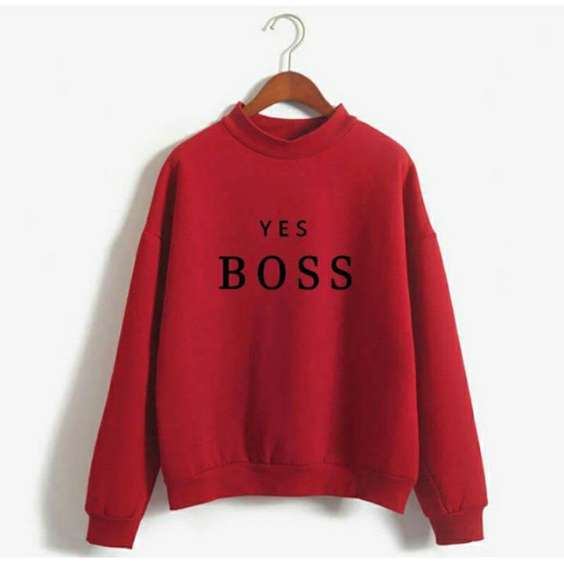 S - XXXXXL(6XL) Sweater YES BOSS Crewneck BIGSIZE OVERSIZE Pria Wanita JUMBO M L XL XXL 3XL 4XL 5XL